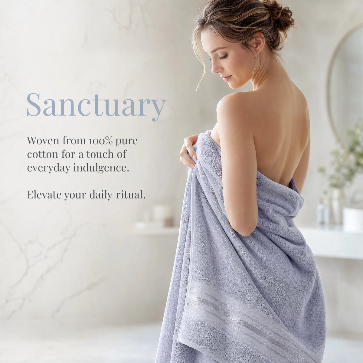 Luxury 6 Piece 100 Percent Cotton Turkish Towel Collection