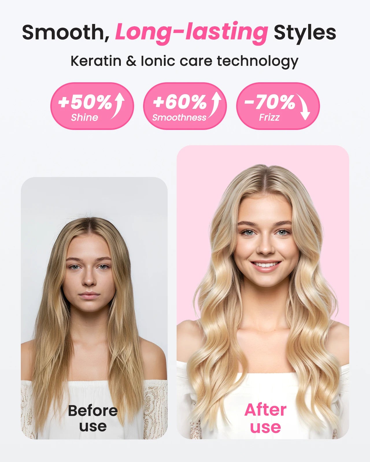 Bopcal Heated Curling Iron Brush For Volumizing Hair Styling