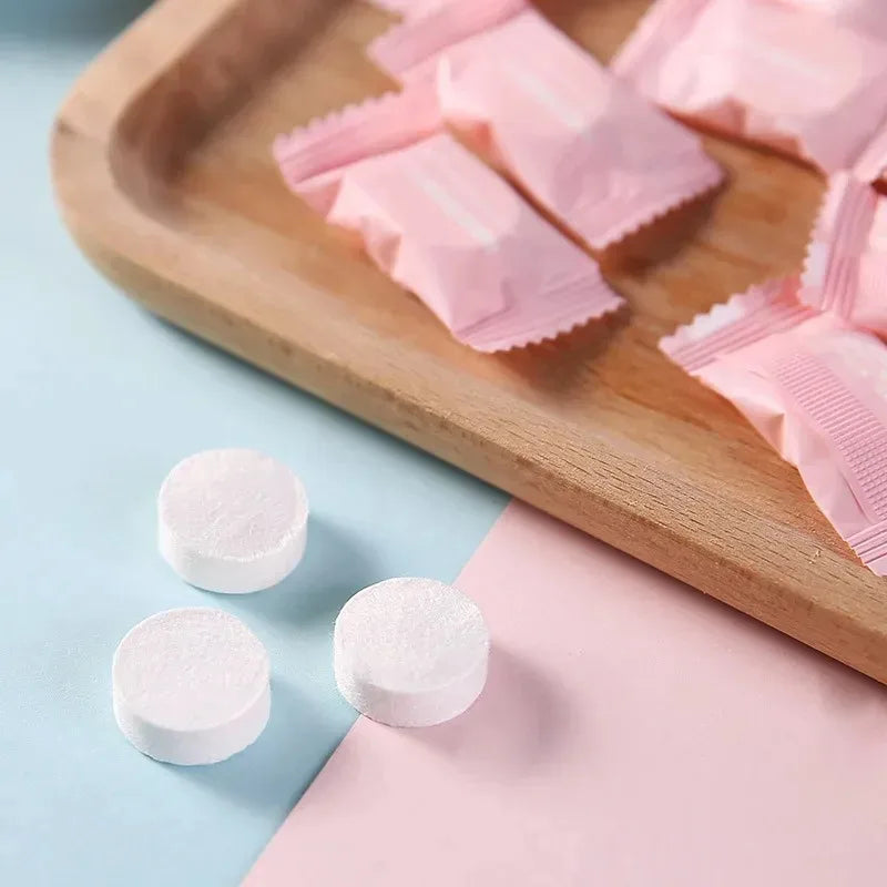 Mini Compressed Travel Towel Disposable Cotton Face Care Tablets