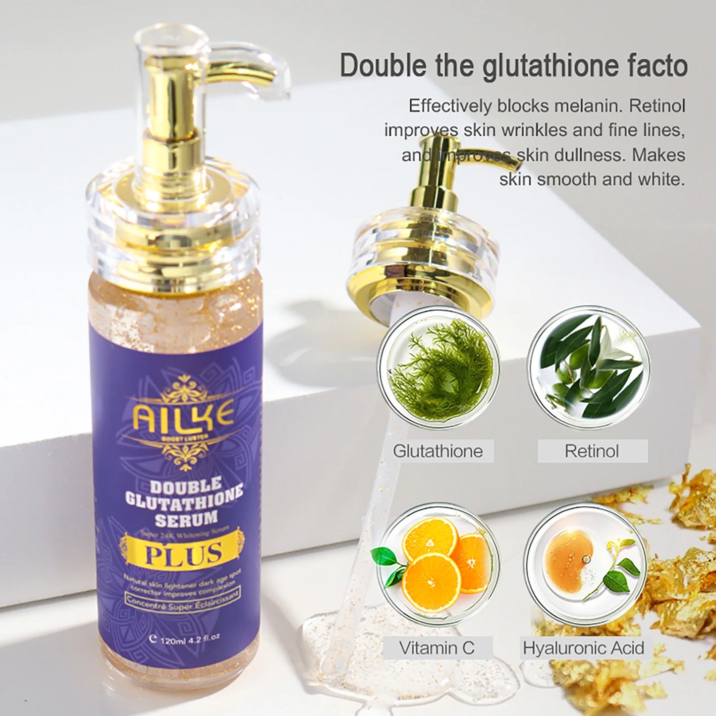 AILKE Double Glutathione Whitening Set For All Skin Types Dark Spots