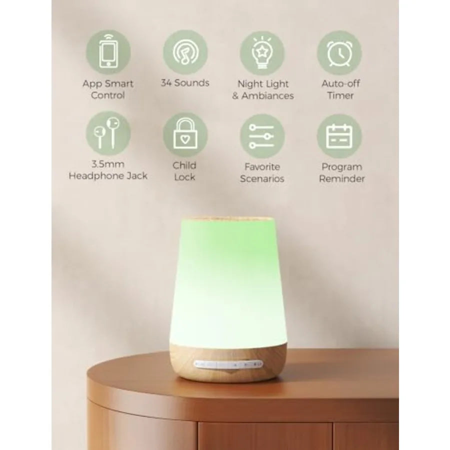 Baby White Noise Sound Machine With Night Light And 34 Soothing Sounds
