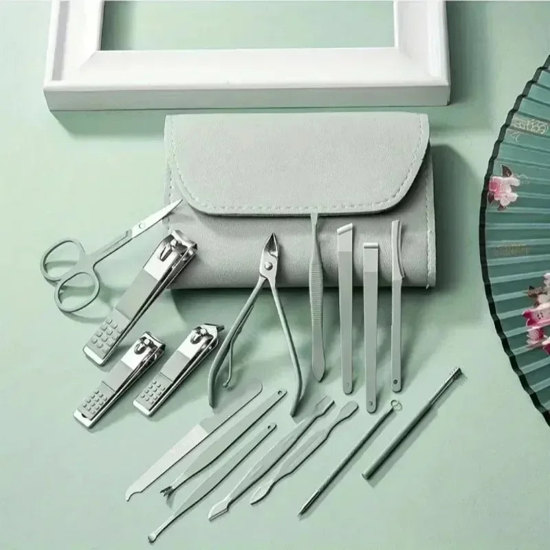 Stainless Steel Nail Clippers And Cuticle Nipper Travel Set