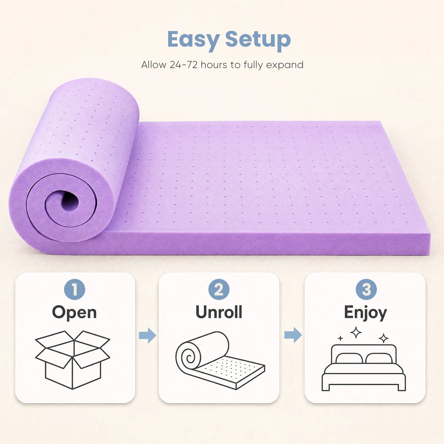 JHK Cooling Gel Memory Foam Mattress Topper With Breathable Design
