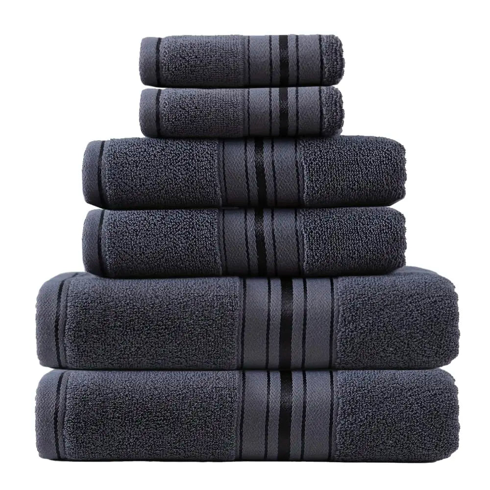 Luxury 6 Piece 100 Percent Cotton Turkish Towel Collection
