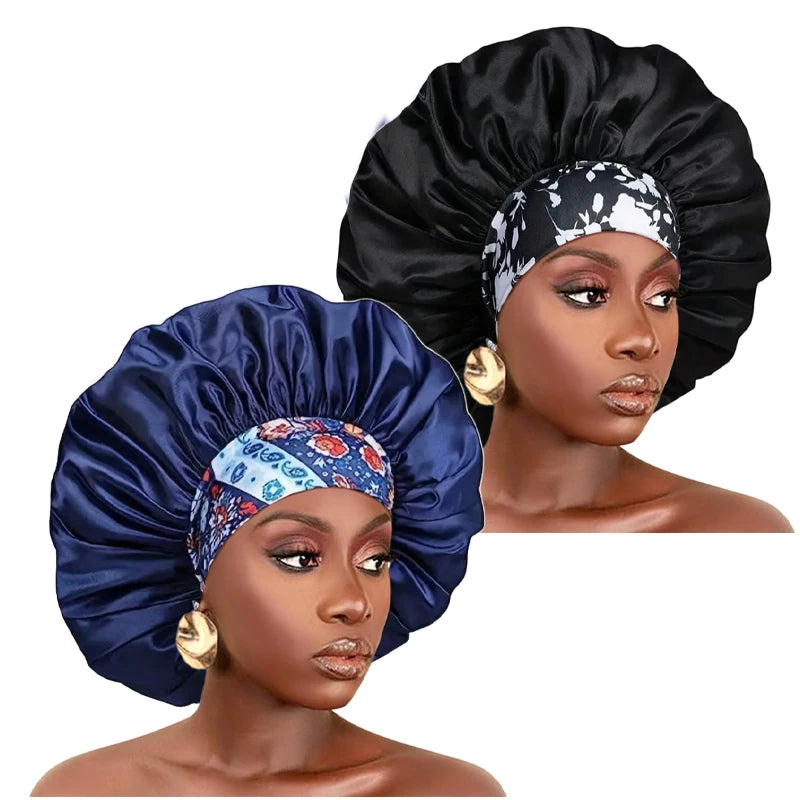 Silky Satin Hair Bonnet With Elastic Sleep Cap For Women