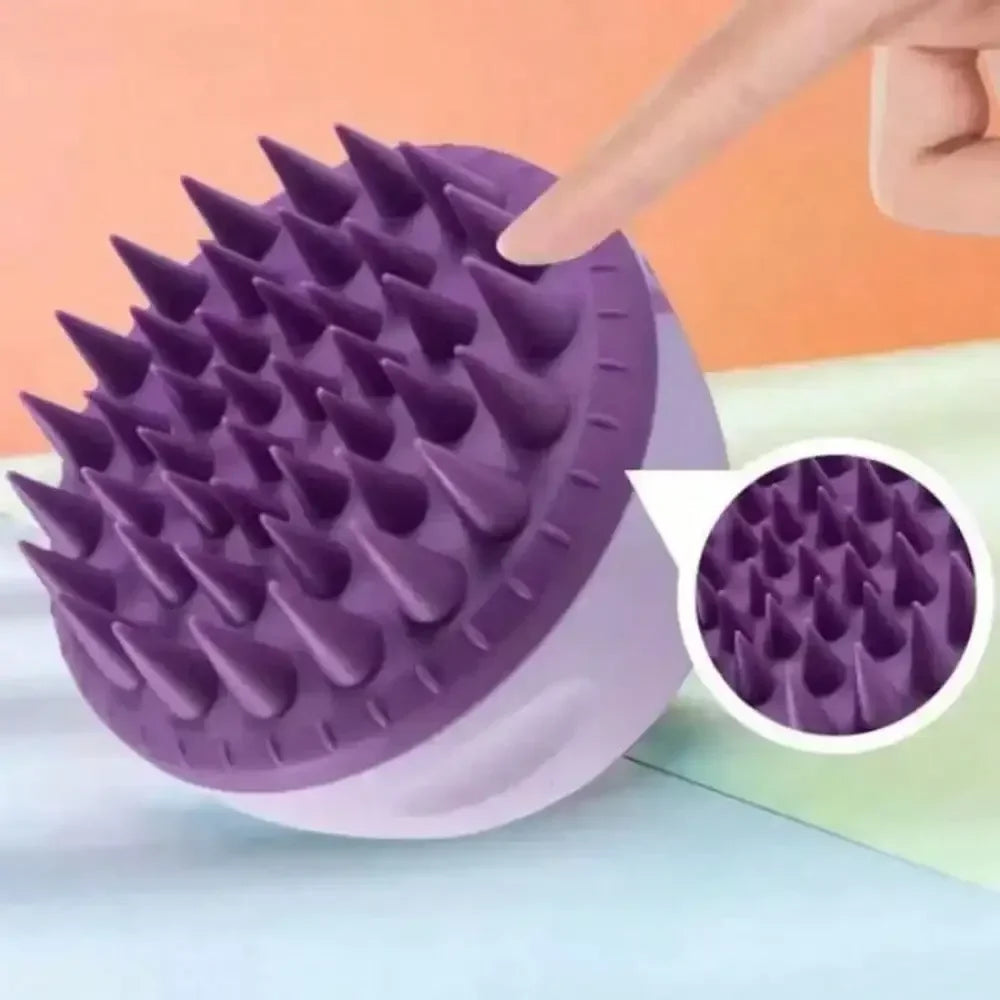 Durable Scalp Scrubber Shampoo Brush With Comfortable Spiked Massage Comb