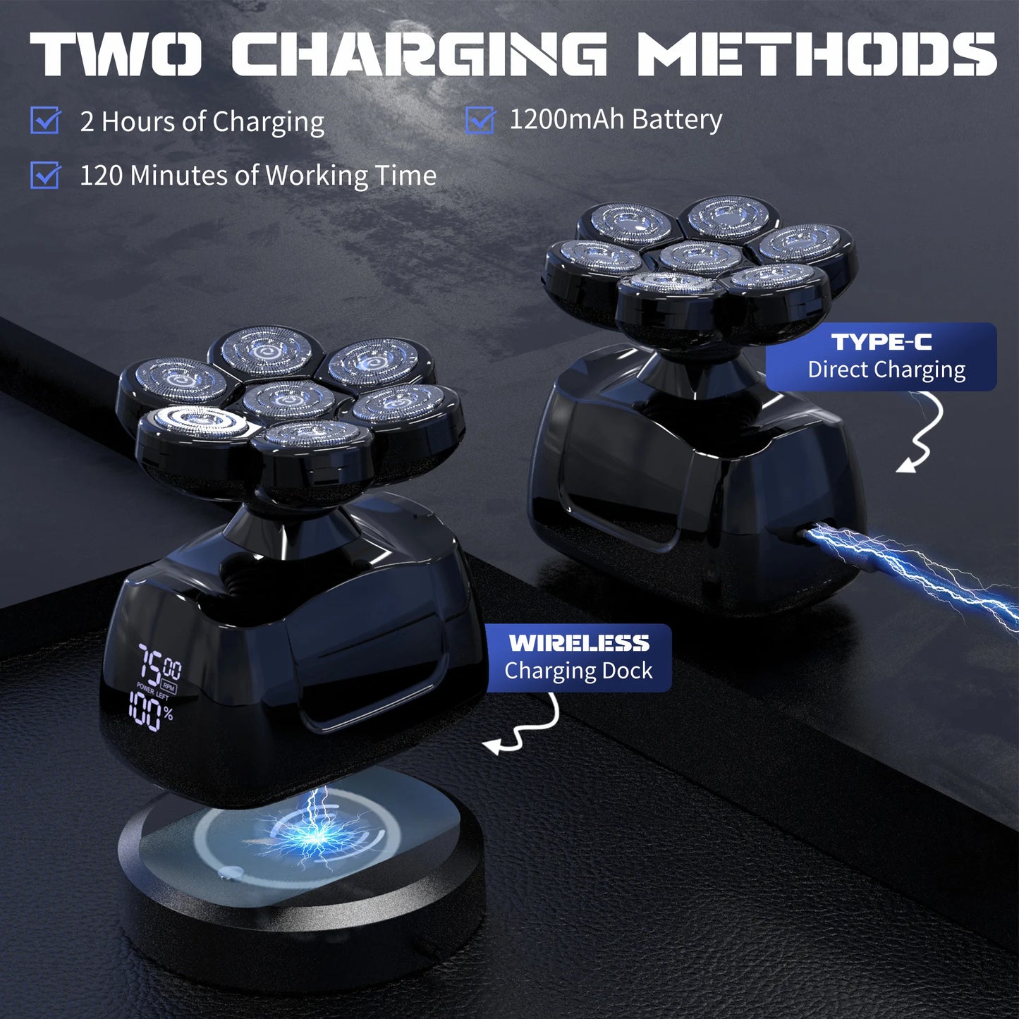 Sejoy 6 In 1 Electric Razor With Nose Trimmer Waterproof