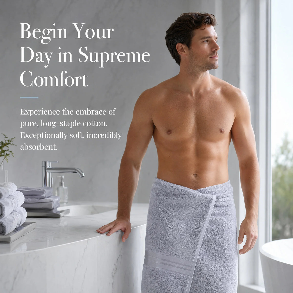 Luxury 6 Piece 100 Percent Cotton Turkish Towel Collection