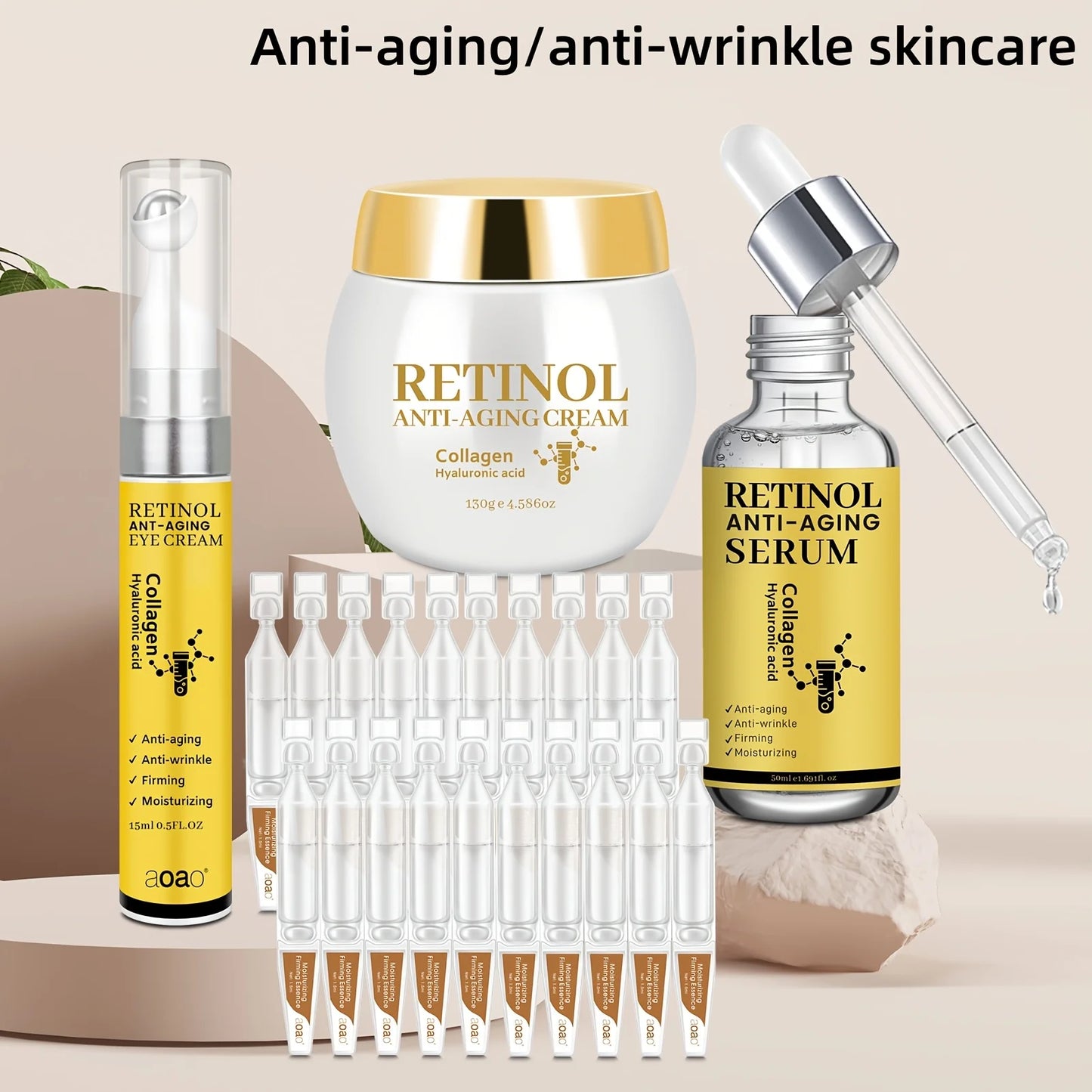 Aoao Retinol Essence Cream and Collagen Moisturizer Set for Hydration