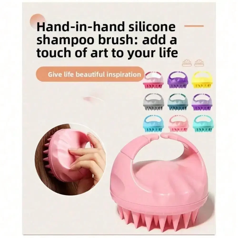 Durable Scalp Scrubber Shampoo Brush With Comfortable Spiked Massage Comb