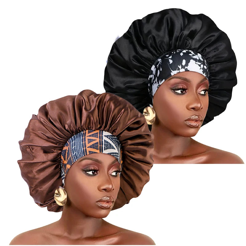 Silky Satin Hair Bonnet With Elastic Sleep Cap For Women