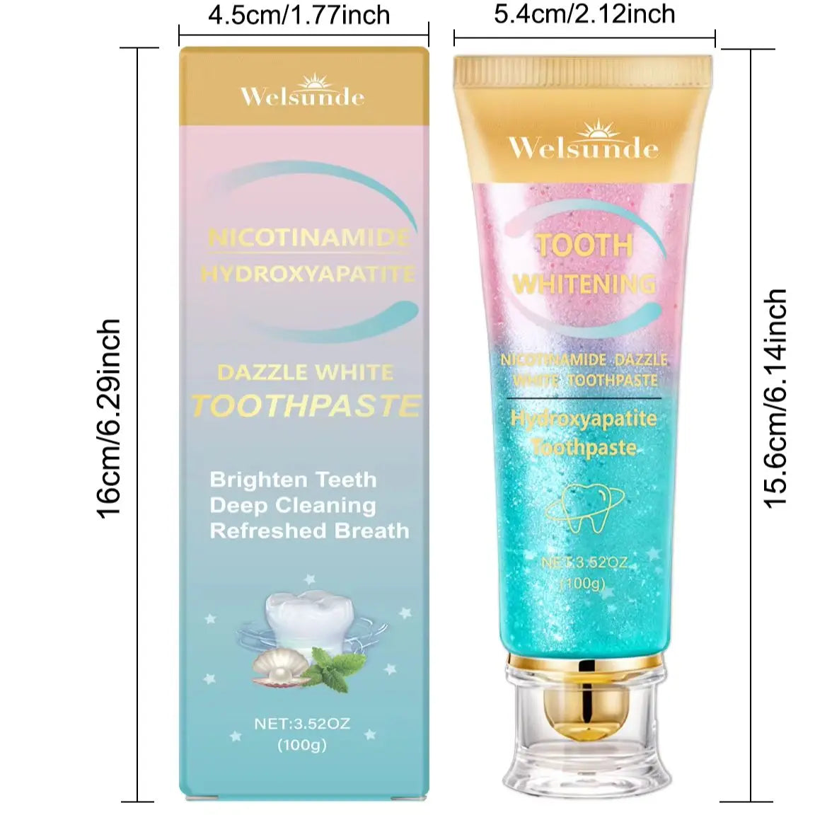 Welsunde Teeth Whitening Nicotinamide Toothpaste For Fresh Breath