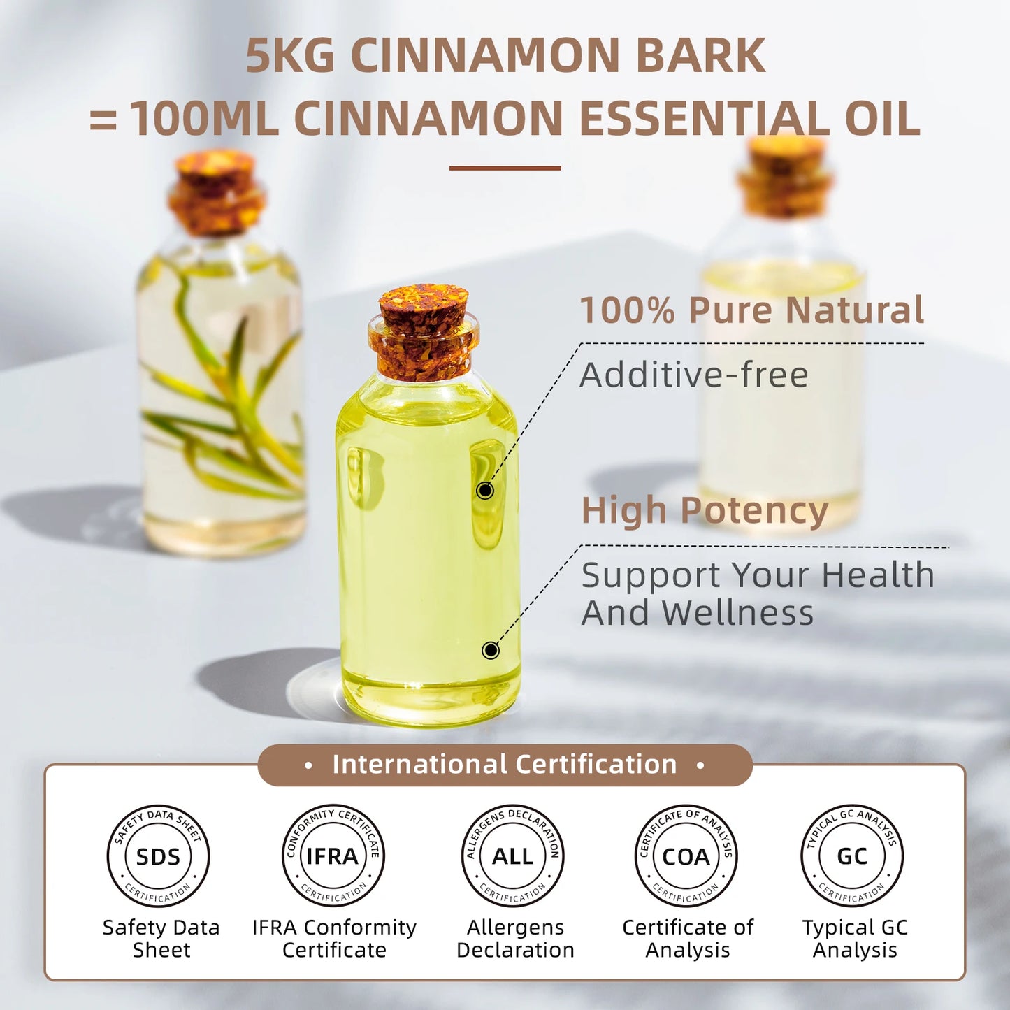 HIQILI Cinnamon Bark Essential Oil Pure For Aromatherapy And Diffuser