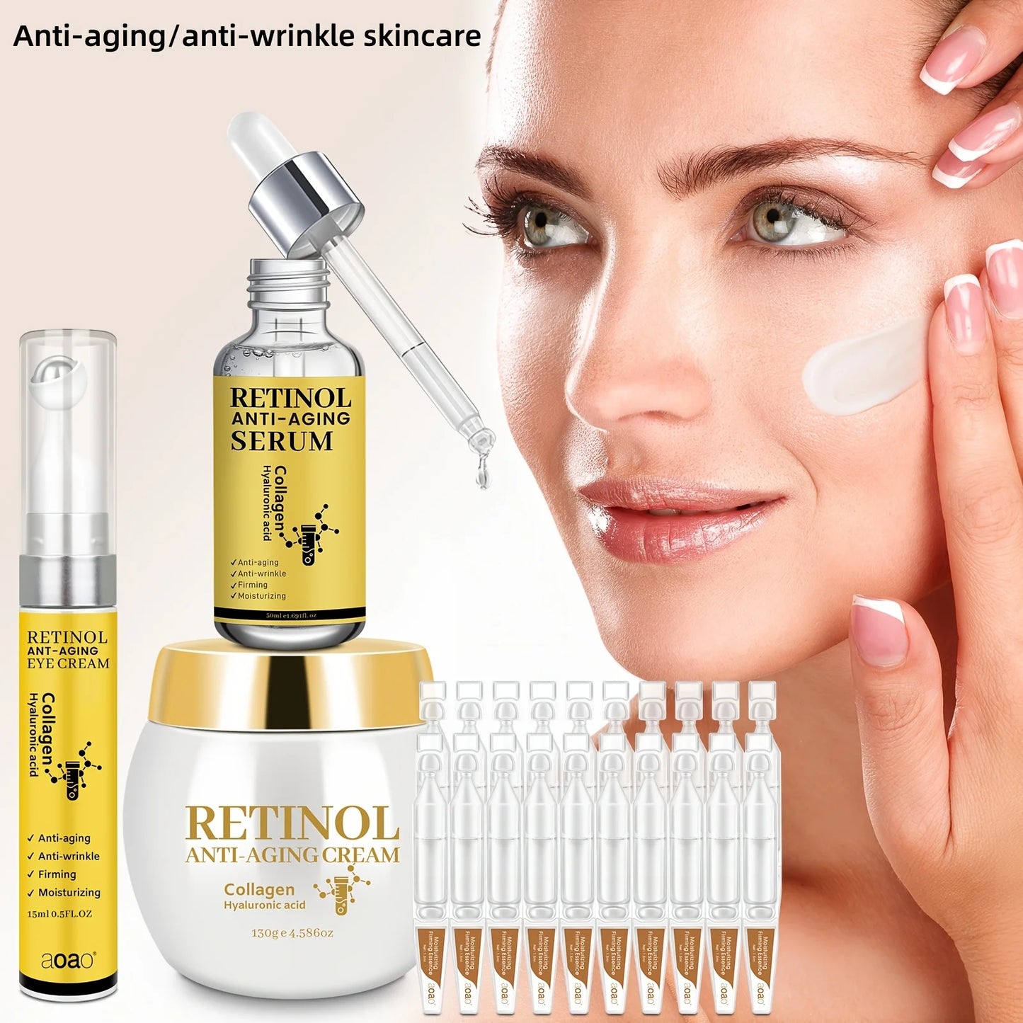 Aoao Retinol Essence Cream and Collagen Moisturizer Set for Hydration