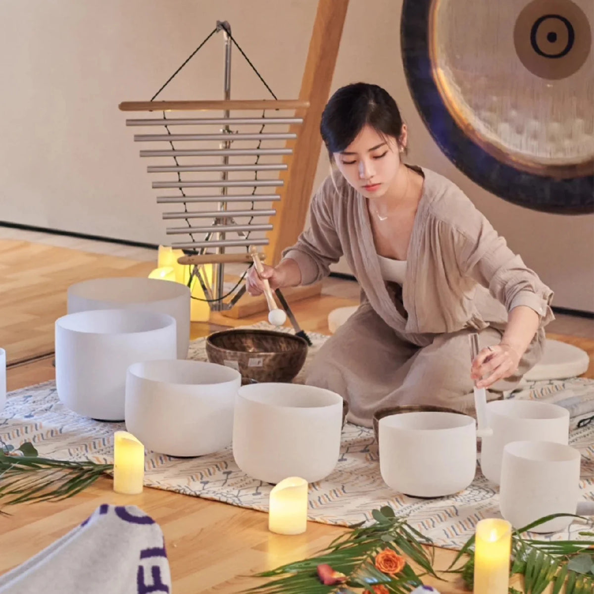 Hye-eun Crystal Singing Bowls Chakra Set For Meditation Sound Healing