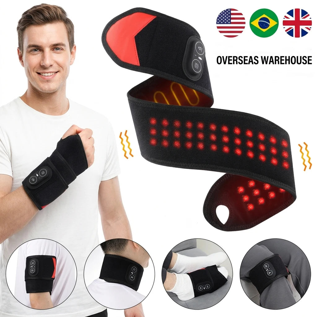 Hailicare Wireless Electric Hand Wrist Massager With Red Light Vibration