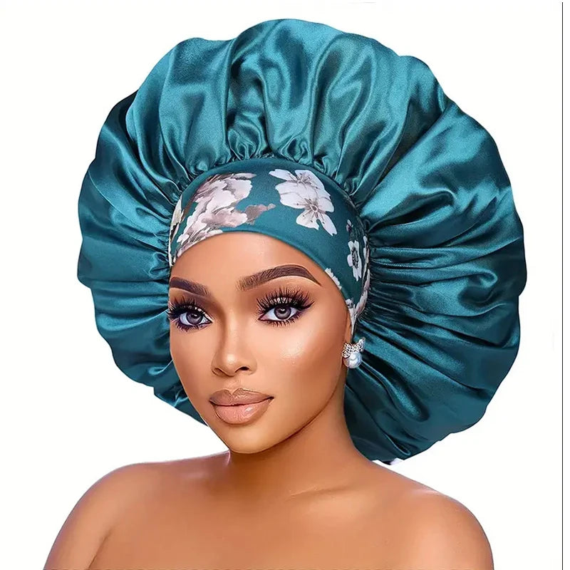 Silky Satin Hair Bonnet With Elastic Sleep Cap For Women