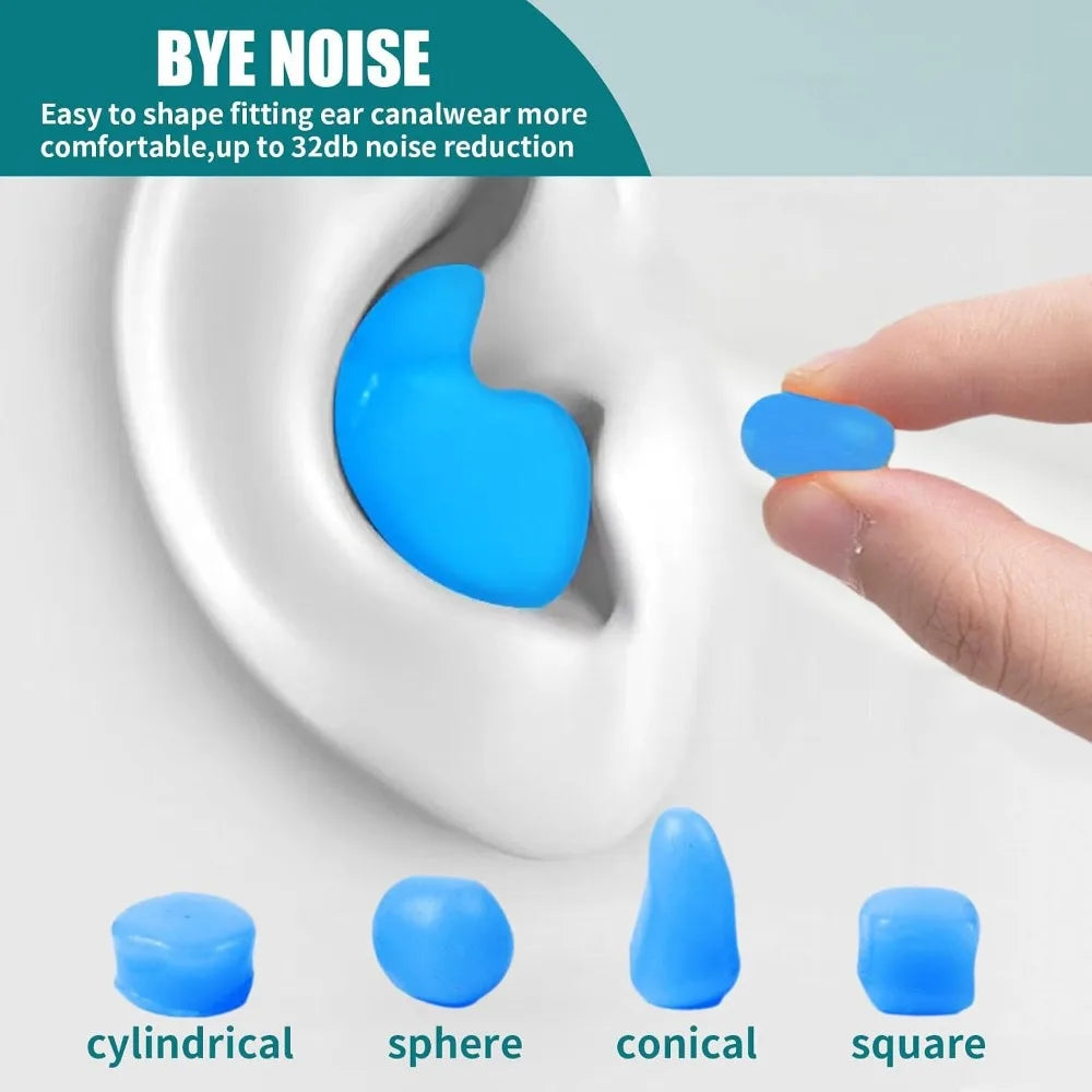 Moldable Silicone Ear Plugs For Sleeping Noise Cancelling Reusable