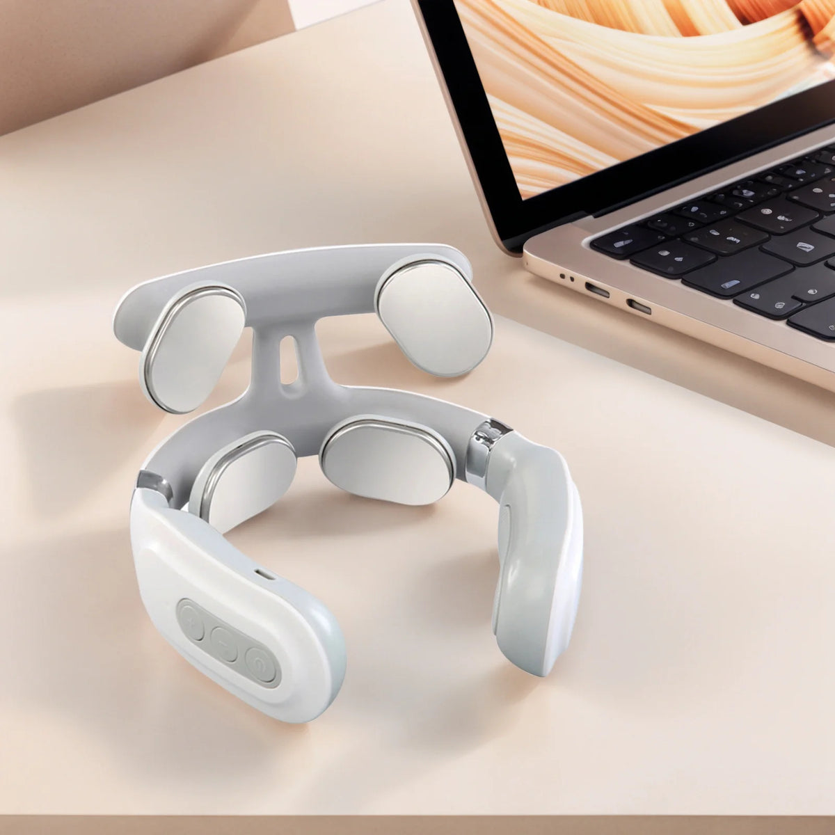 4 Head USB Rechargeable TENS Pulse Heating Neck Massager