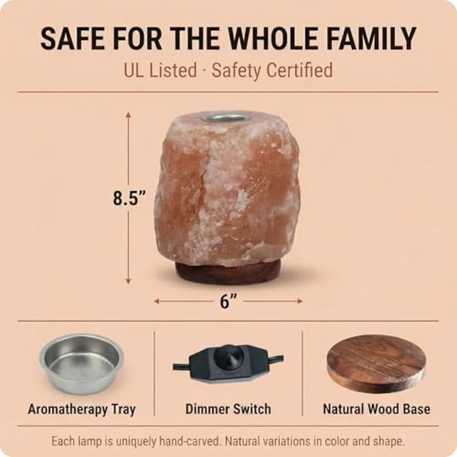Himalayan Salt Lamp With Aromatherapy Tray And Dimmer Switch