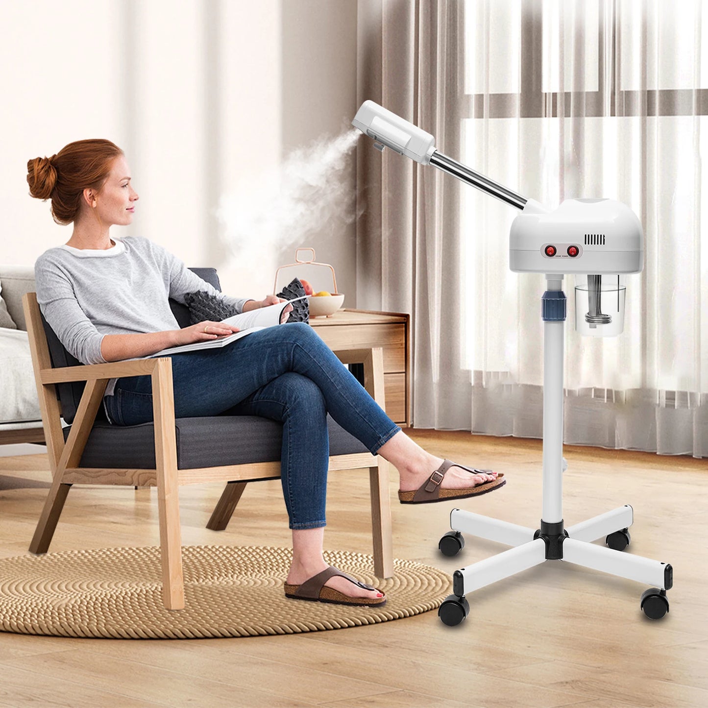 Bymaocar 800W Ozone Facial Steamer With Adjustable Height Rotatable