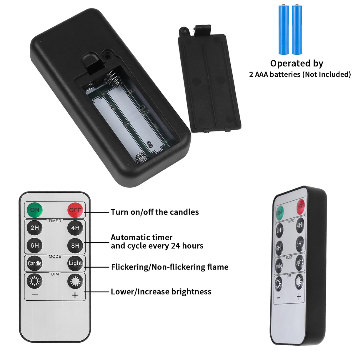 LED Flameless Battery Candles With Remote Timer For Home Decor