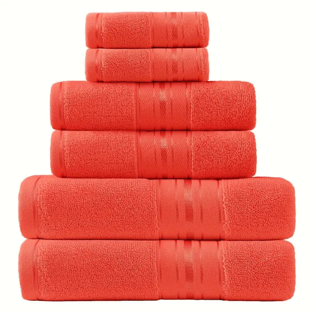 Luxury 6 Piece 100 Percent Cotton Turkish Towel Collection