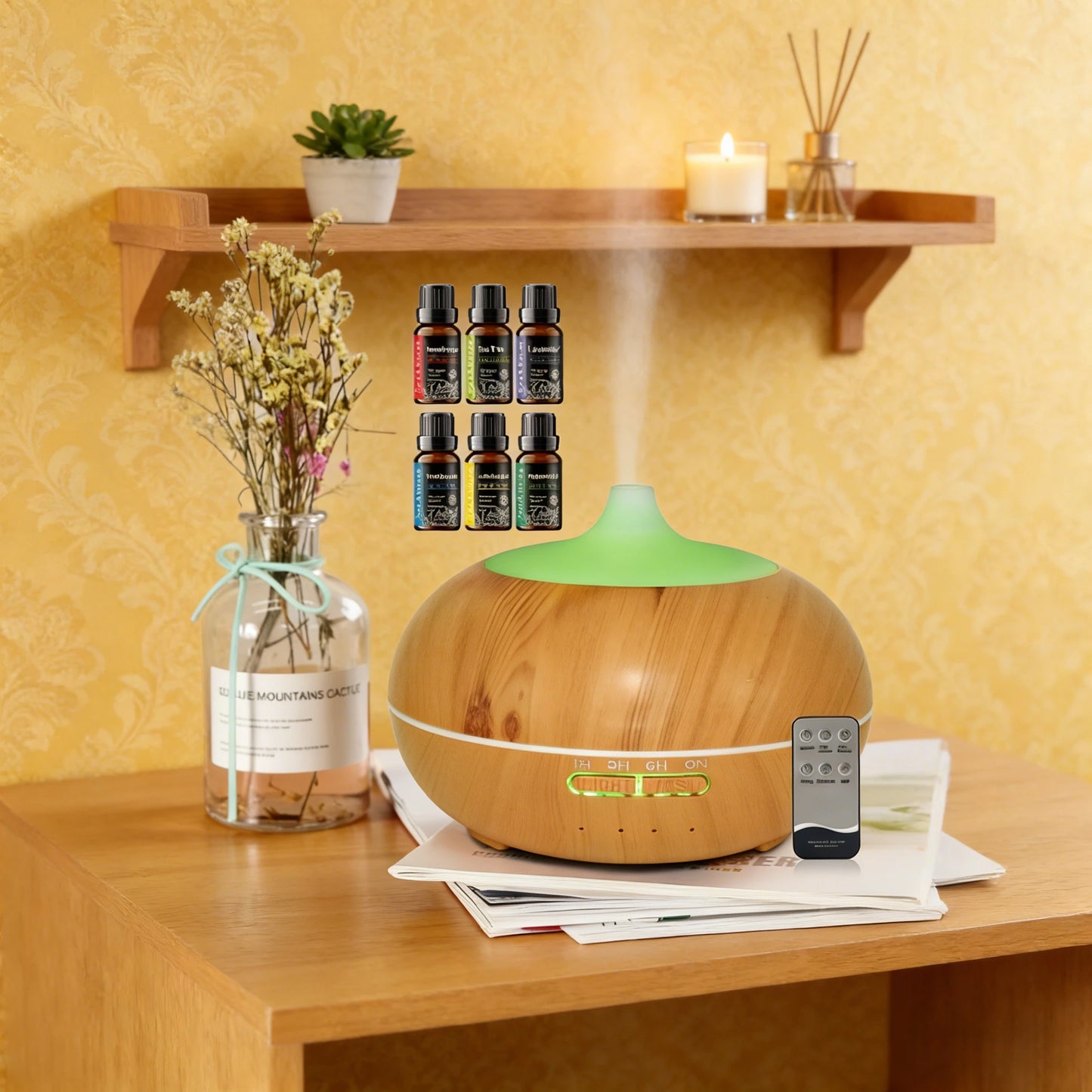 Kinscoter Wood Grain Aromatherapy Diffuser USB Humidifier