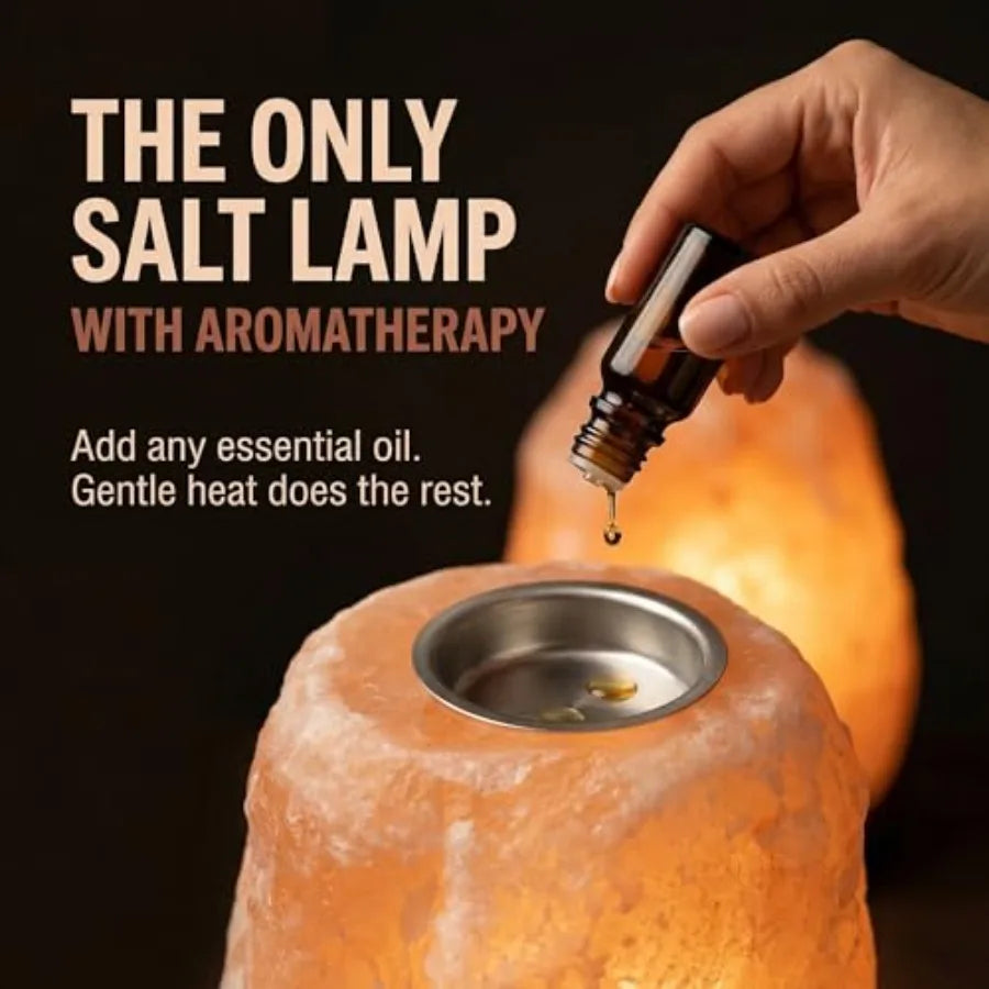 Himalayan Salt Lamp With Aromatherapy Tray And Dimmer Switch
