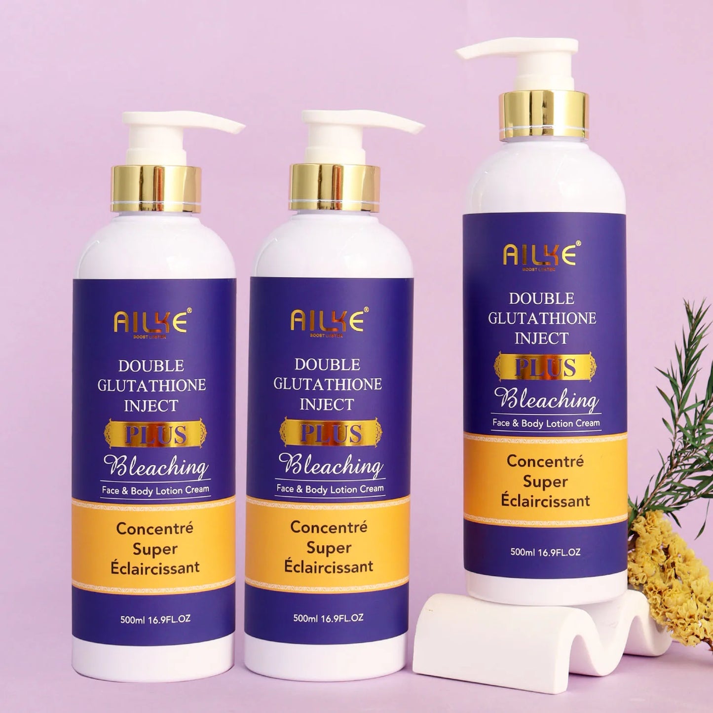 AILKE Double Glutathione Whitening Set For All Skin Types Dark Spots