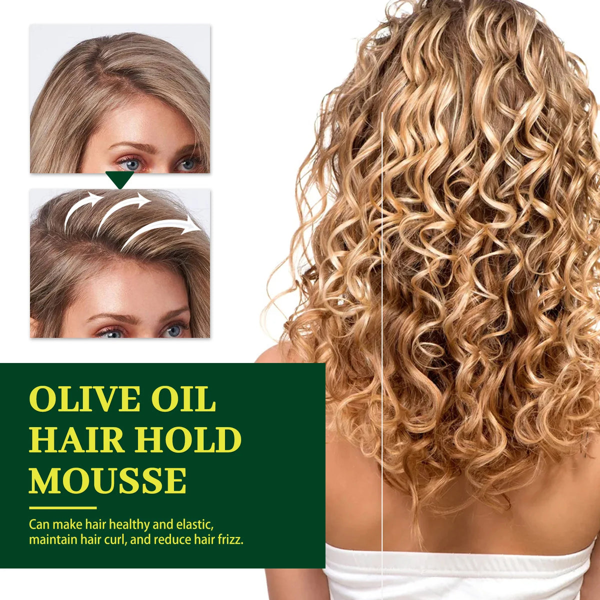 EELHOE Olive Oil Hair Styling Mousse For Long Lasting Hold