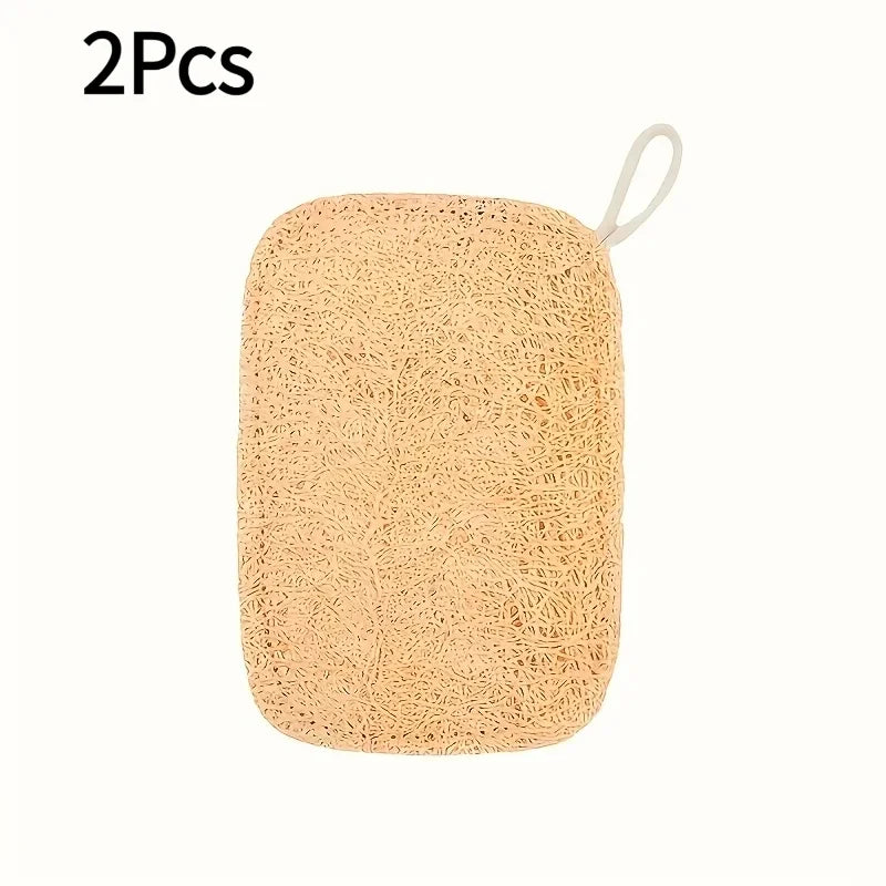 Natural Loofah Exfoliating Sponges 6pcs Bamboo Fiber Dish Cleaning