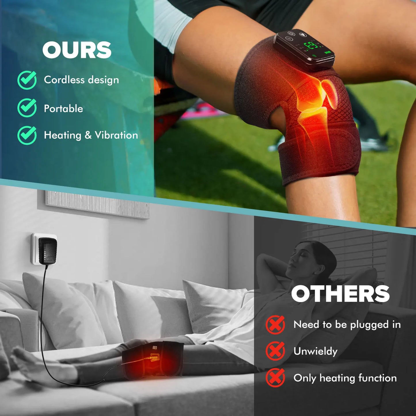 Hailicare Knee Heating Massager With Vibration Hot Compress