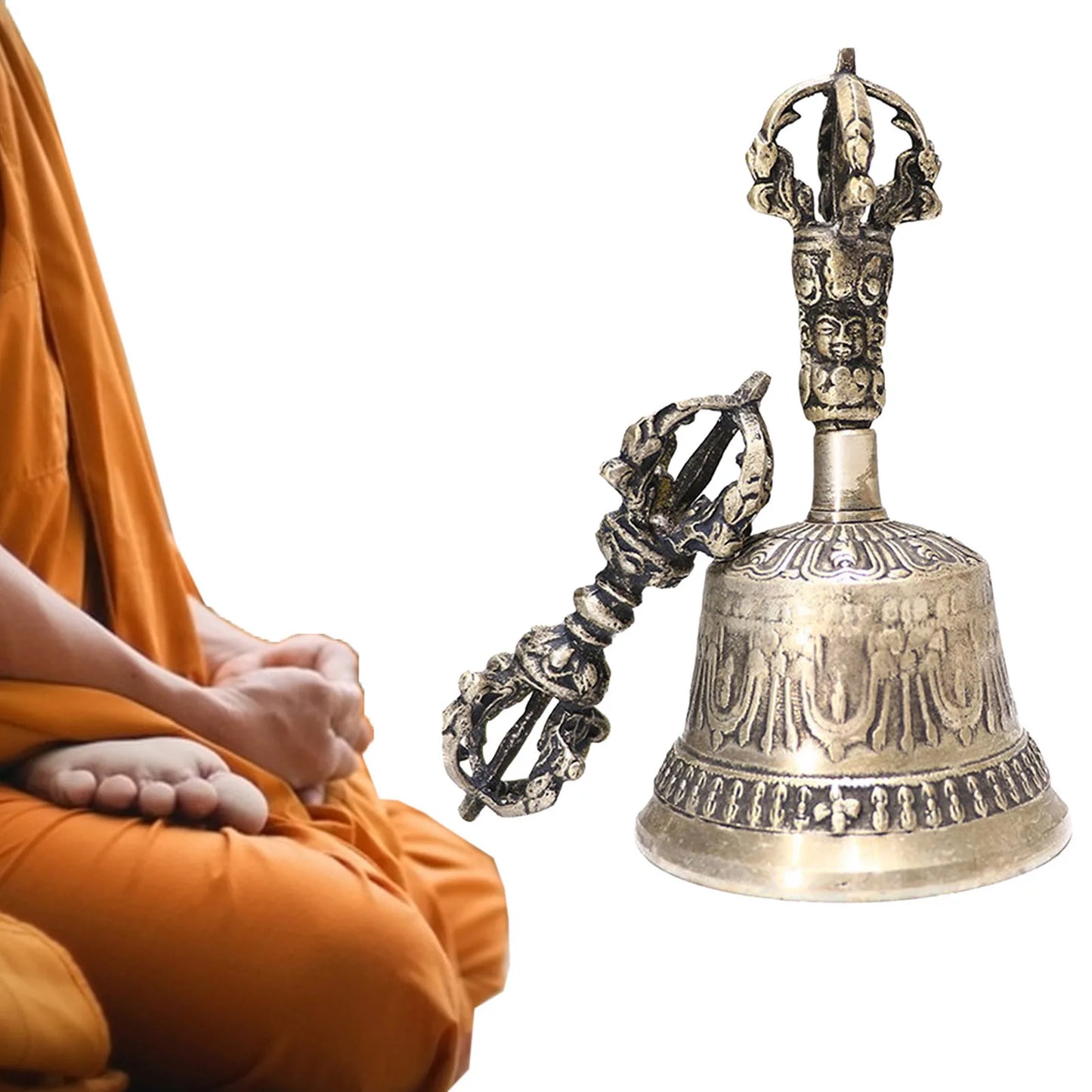 Handcrafted Tibetan Buddhist Meditation Bell and Dorje Set