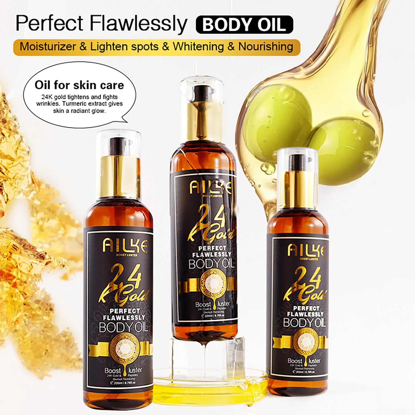 AILKE 24K Gold Skin Care Whitening Facial Cleanser For Unisex