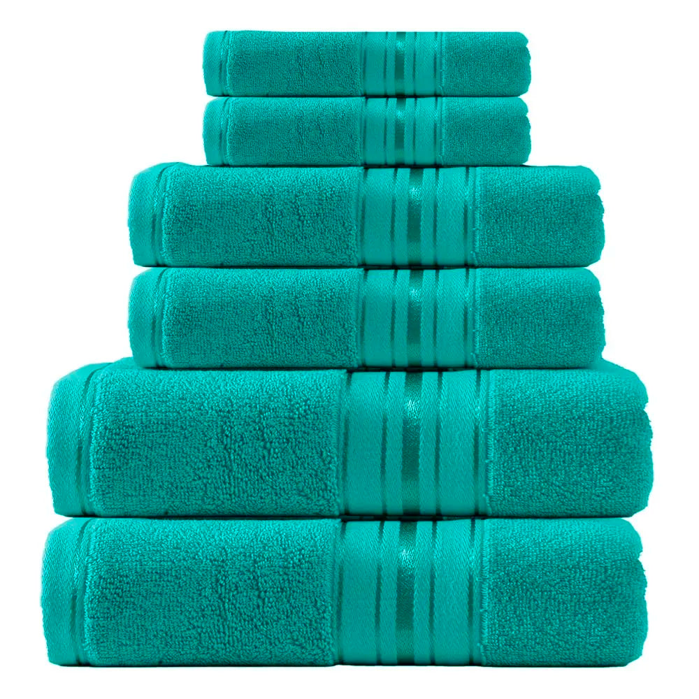 Luxury 6 Piece 100 Percent Cotton Turkish Towel Collection