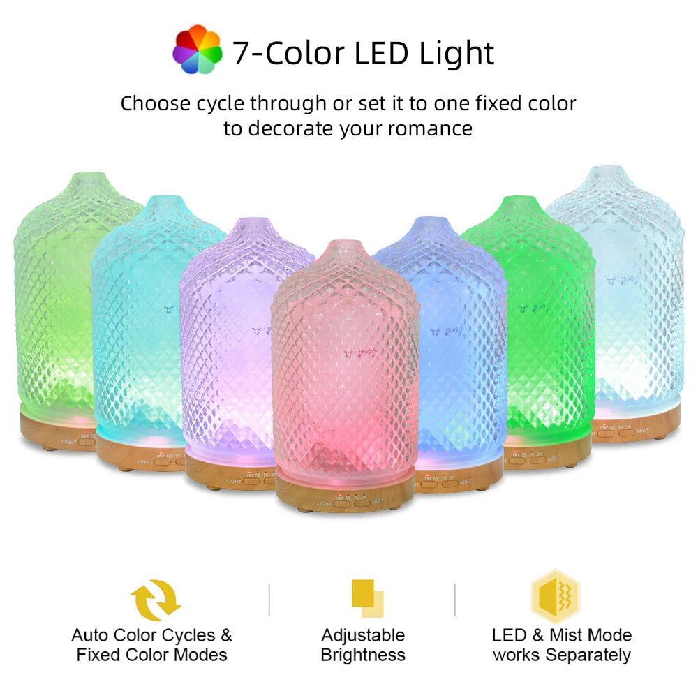 Ultrasonic Essential Oil Diffuser Humidifier With Auto Timer And Quiet Operation