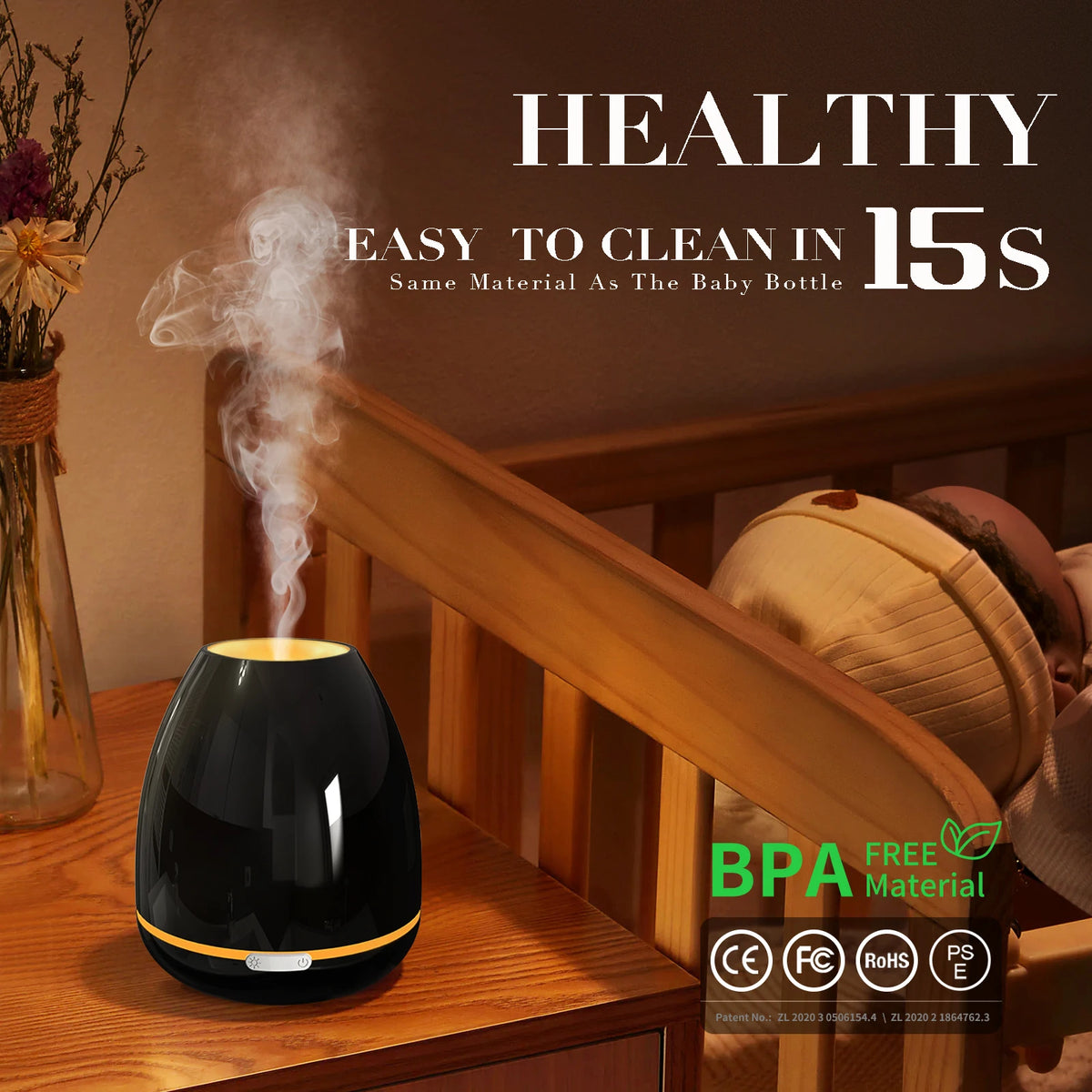 Fashome Ultrasonic Aromatherapy Diffuser Cool Mist Humidifier for Essential Oils