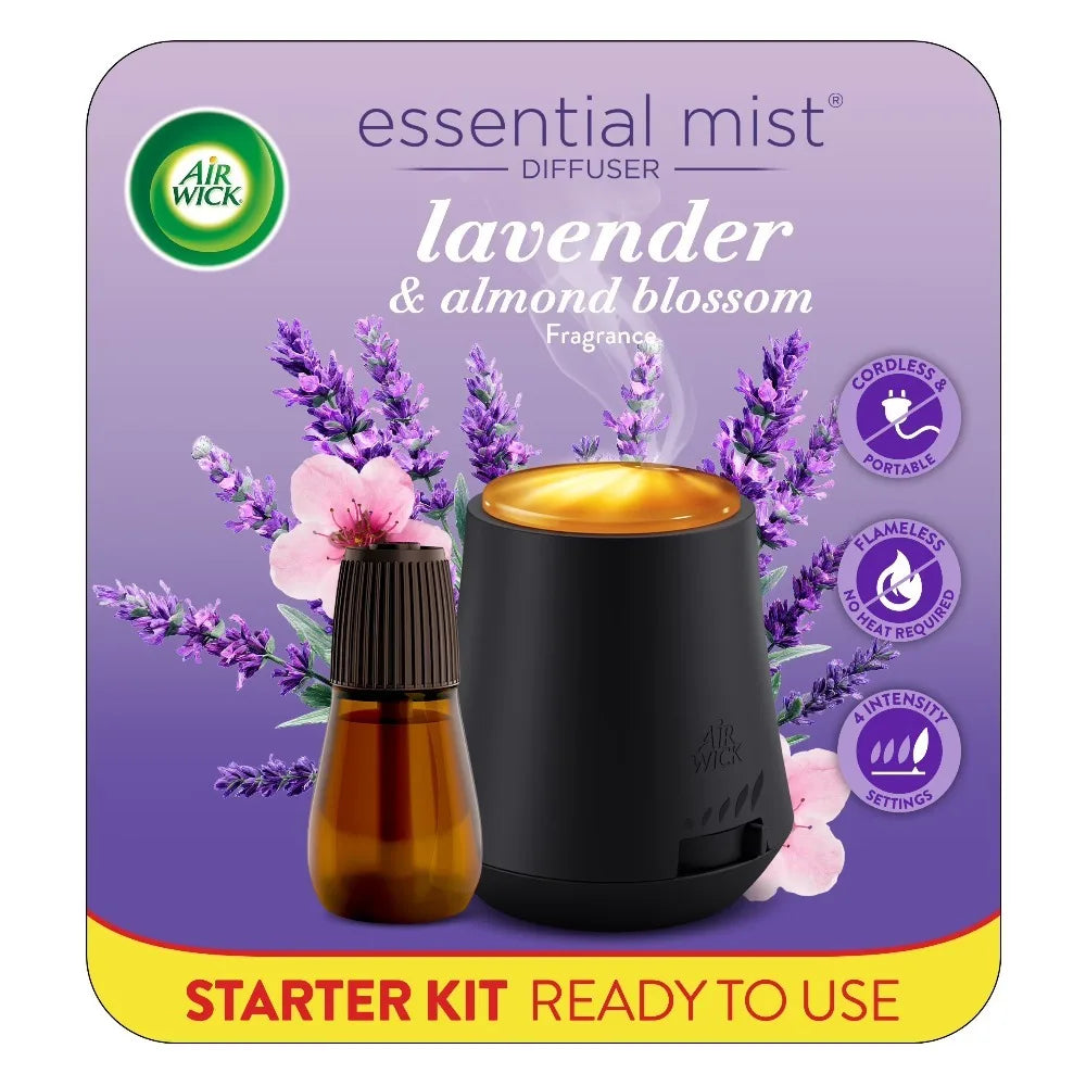 Essential Oil Diffuser Starter Kit Lavender Almond Blossom Aroma
