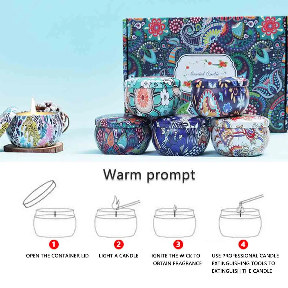 Soy Wax Scented Candles Gift Set with Essential Oils