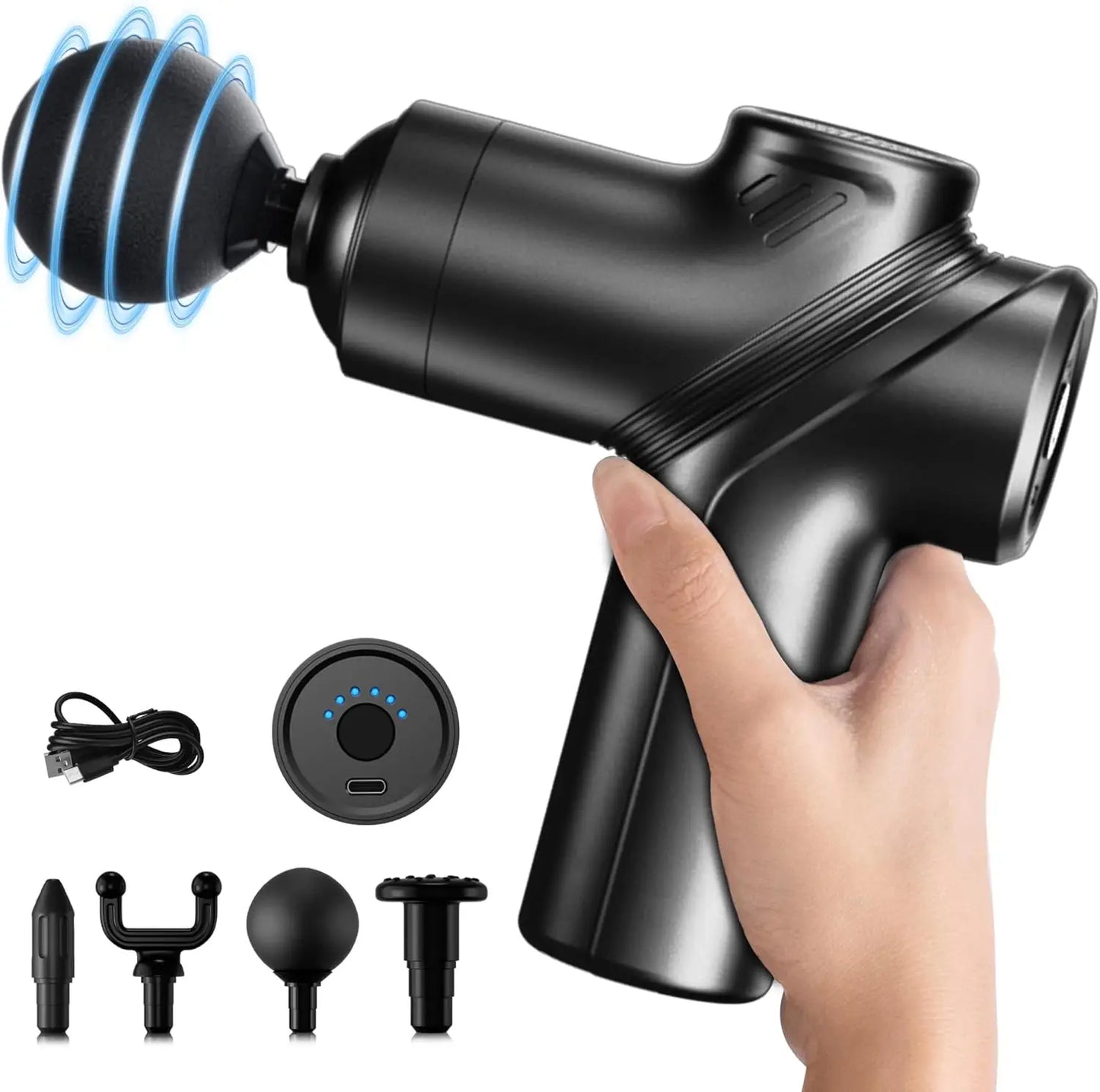 LEERCON Mini Muscle Massage Gun With Four Interchangeable Heads