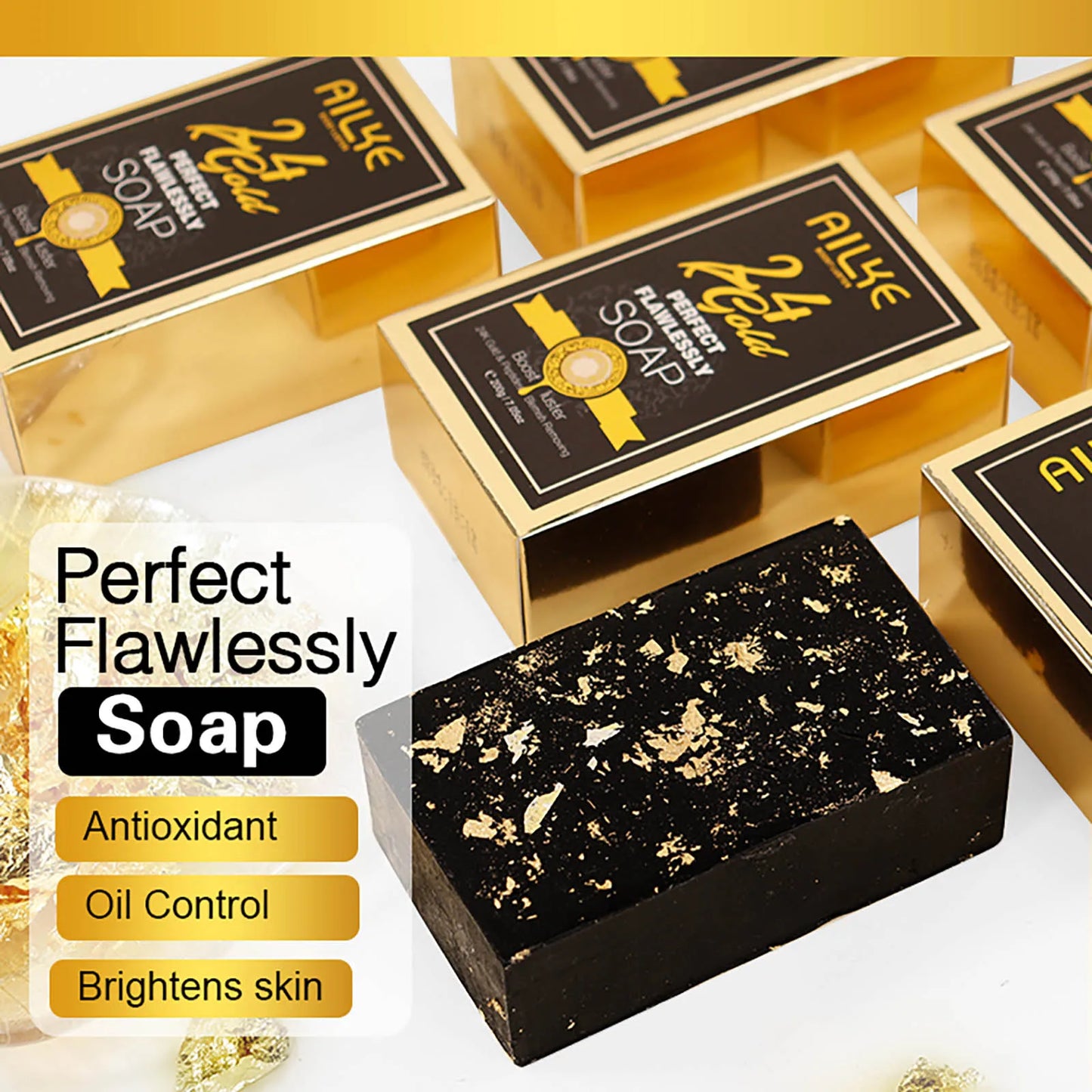 AILKE 24K Gold Skin Care Whitening Facial Cleanser For Unisex
