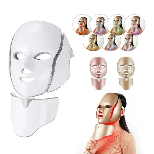 Iebilif 7 Color LED Face Mask Photon Red Light Therapy Anti Aging