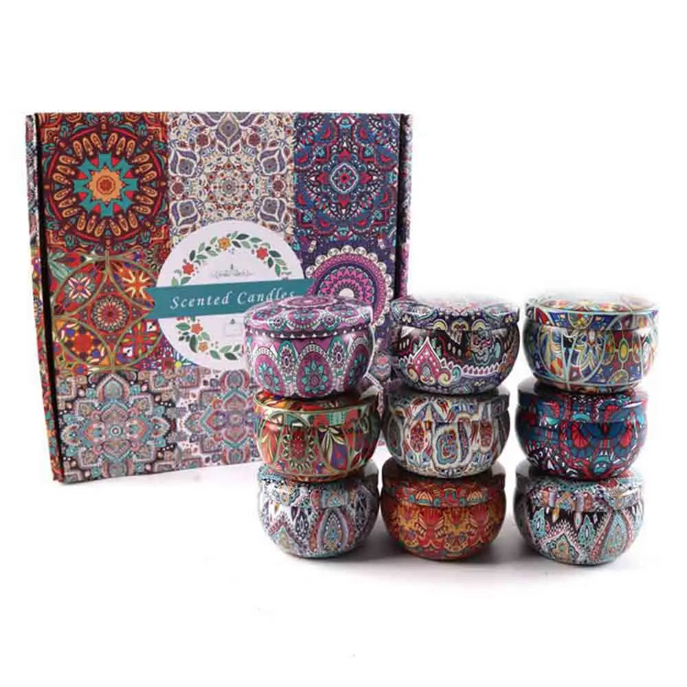 Soy Wax Scented Candles Gift Set with Essential Oils