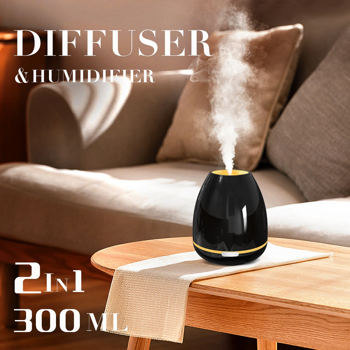 Fashome Ultrasonic Aromatherapy Diffuser Cool Mist Humidifier for Essential Oils