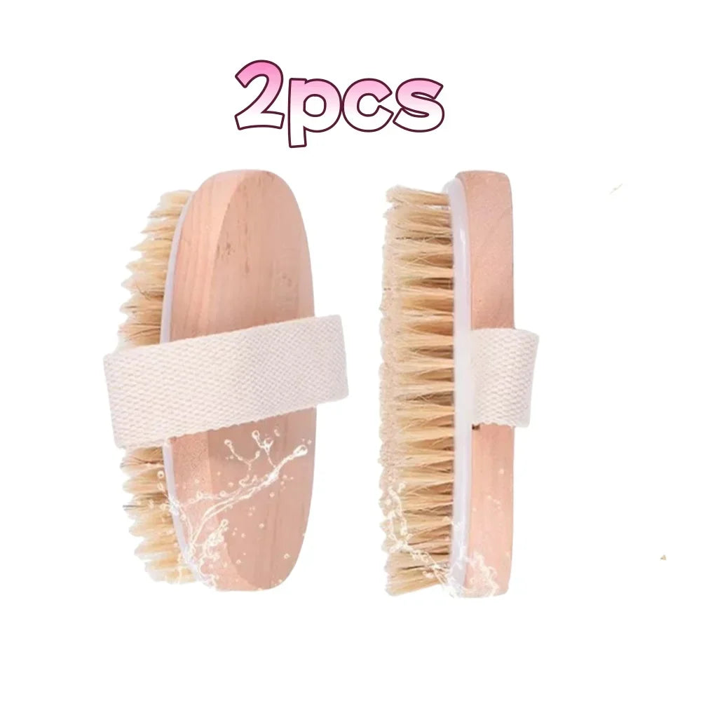 Natural Bristle Dry Body Brush For Effective Skin Exfoliation