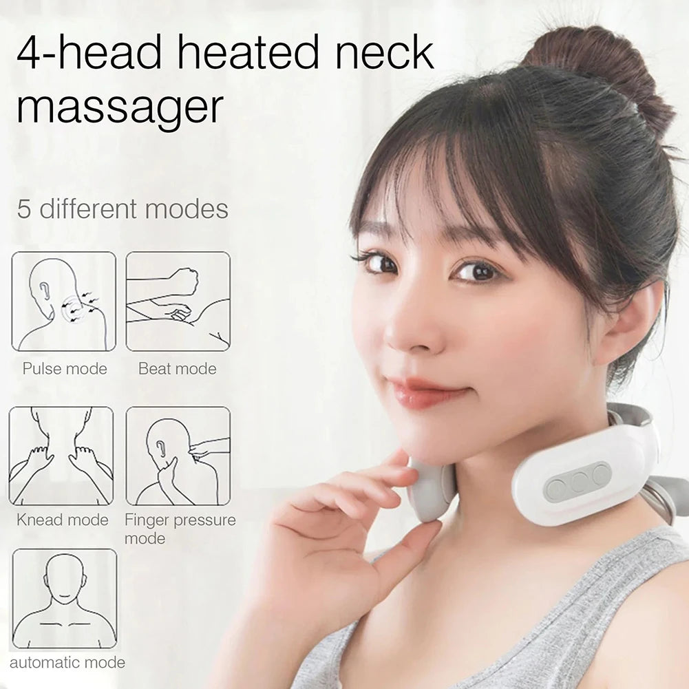Portable 4 Head Rechargeable Vibration Back Massager For Muscle Relax