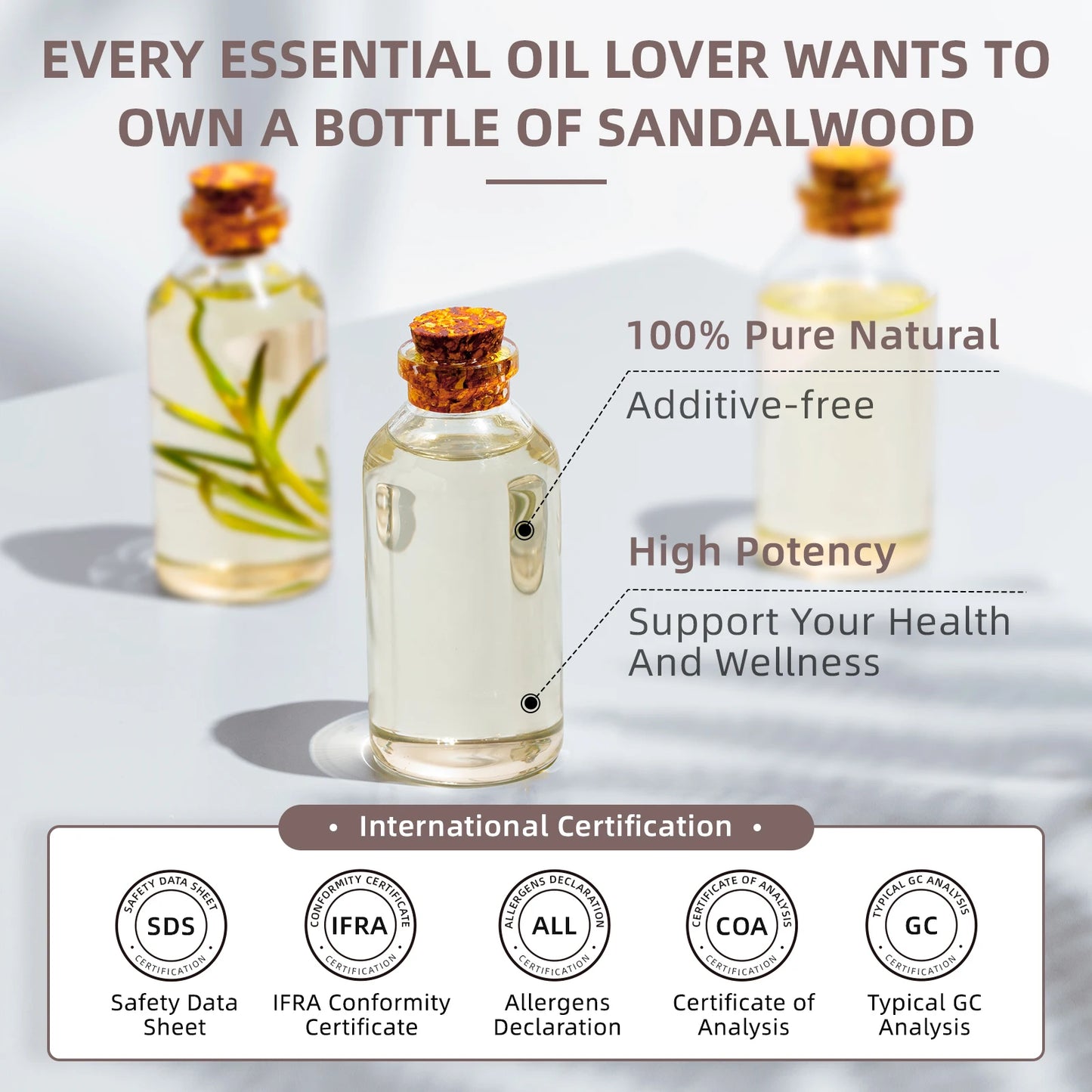 Hiqili Pure Sandalwood Essential Oil For Aromatherapy Diffuser Massage