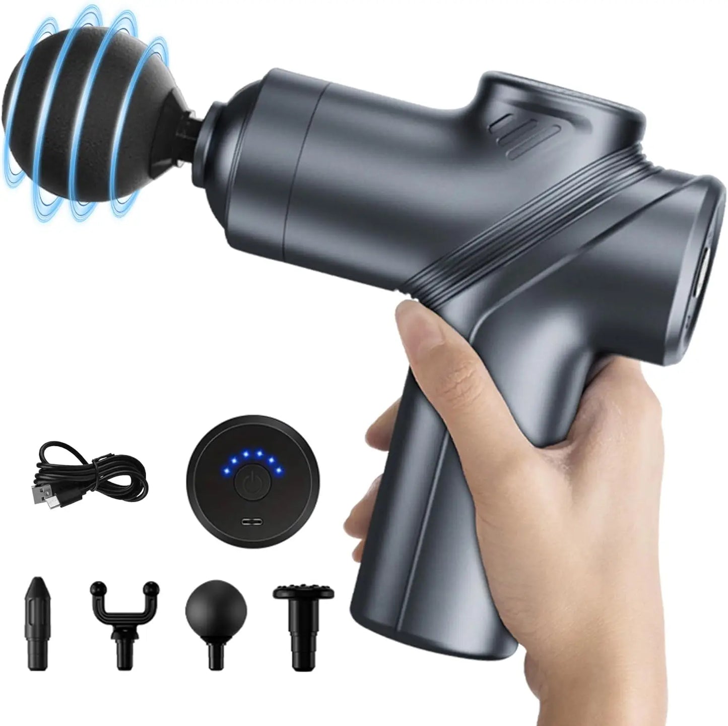 LEERCON Mini Muscle Massage Gun With Four Interchangeable Heads