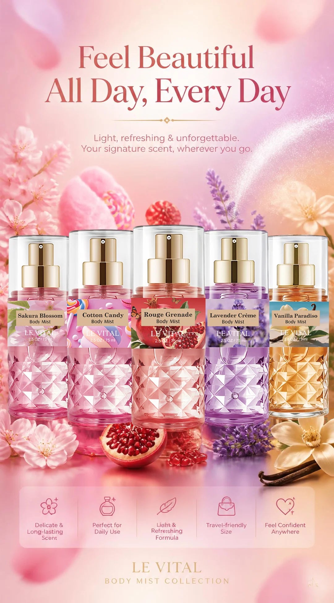 Sophisticated Floral And Fruity Long Lasting Fragrance